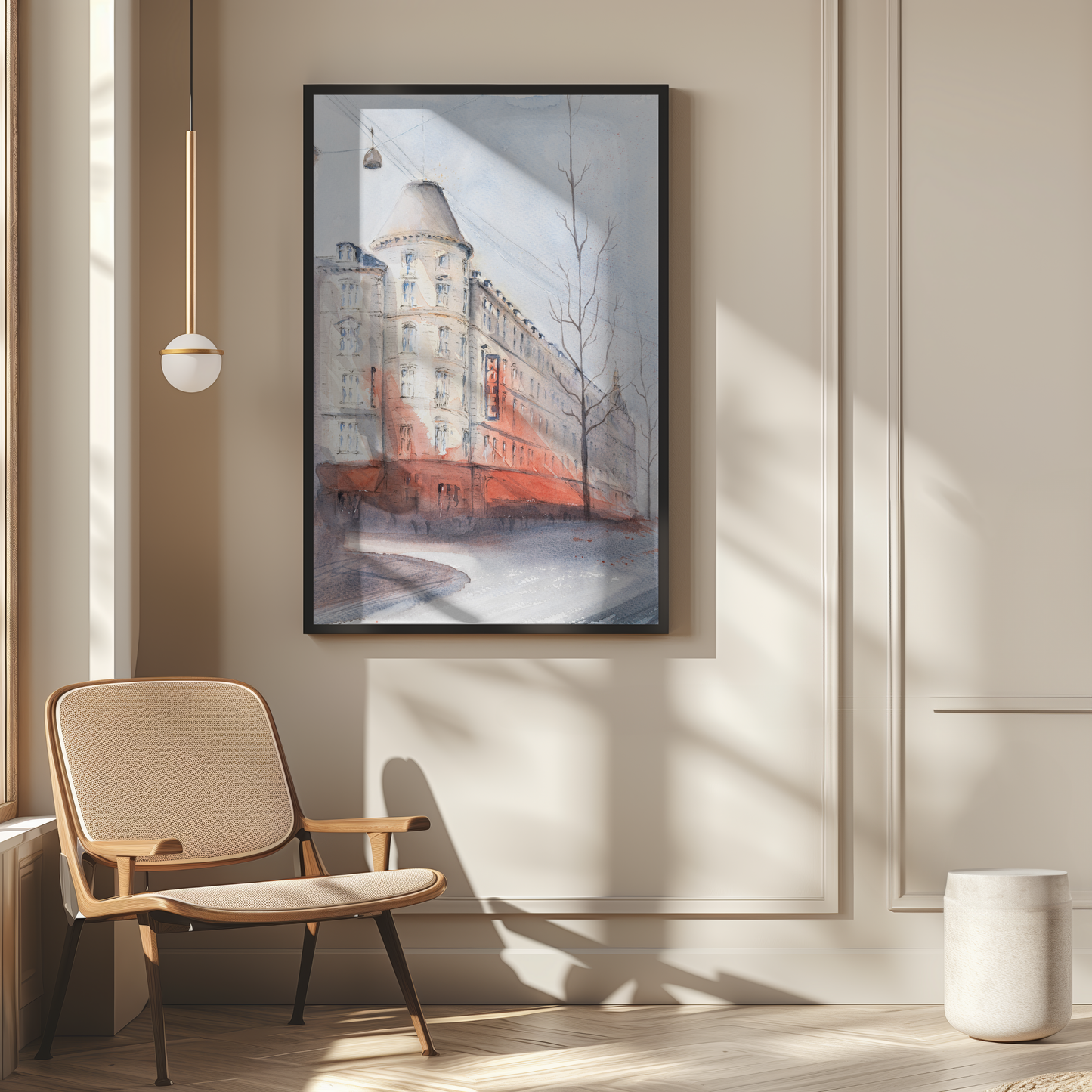 Nansensgadekvarteret – et kunstprint af København i akvarel