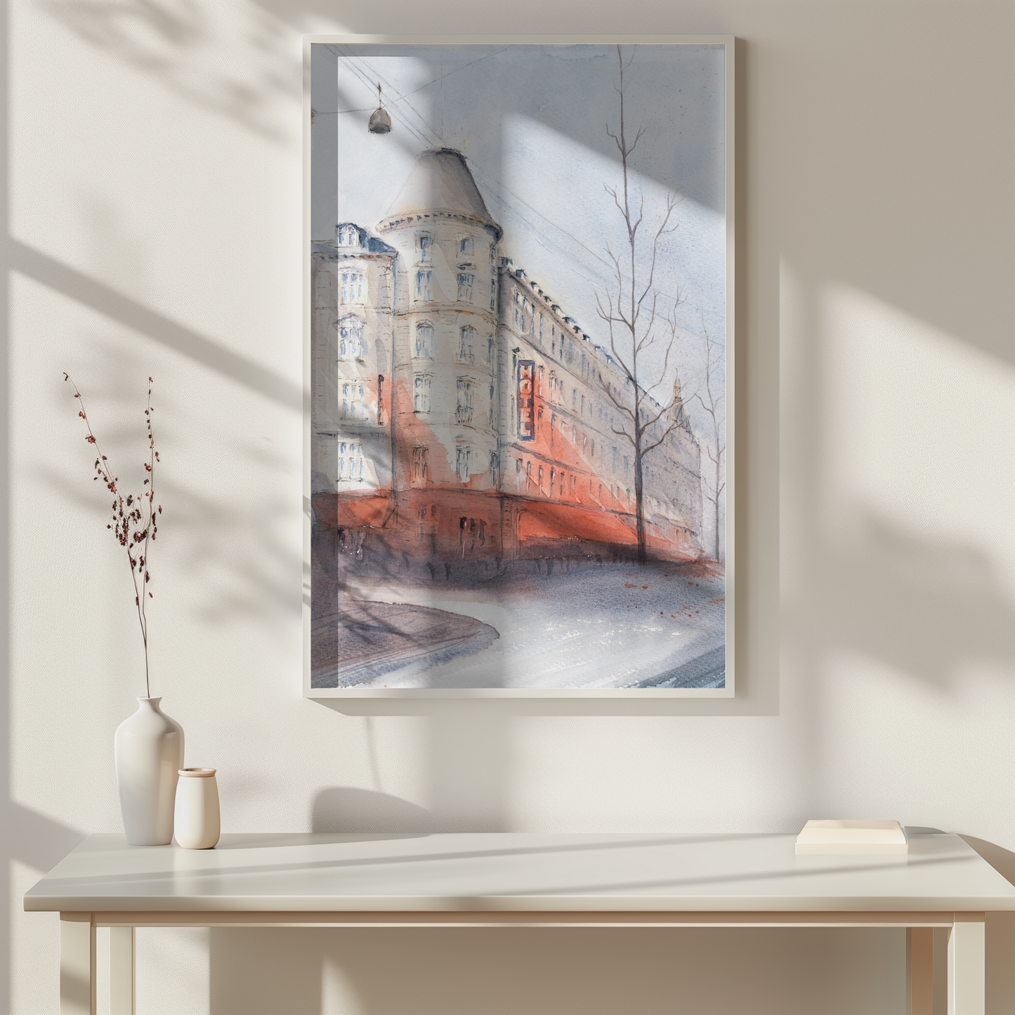 Nansensgadekvarteret – et kunstprint af København i akvarel