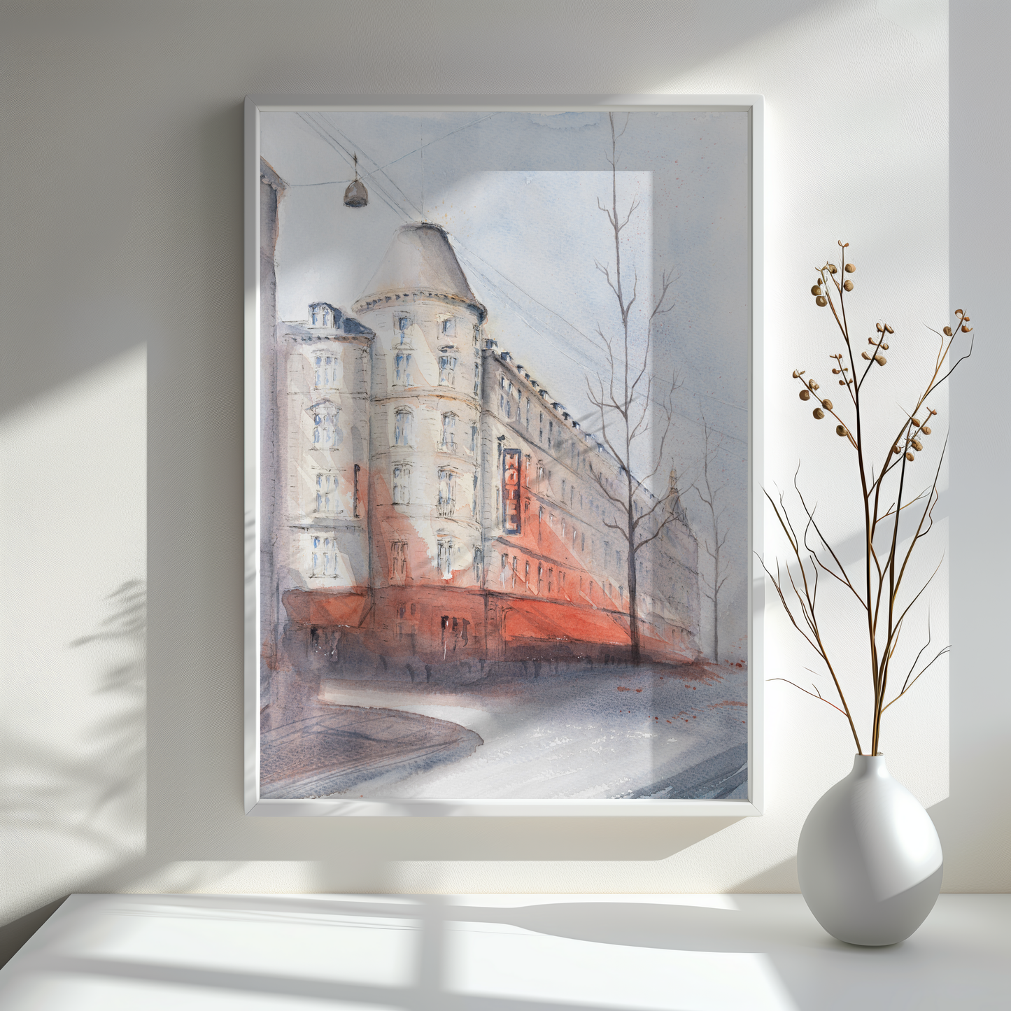 Nansensgadekvarteret – et kunstprint af København i akvarel
