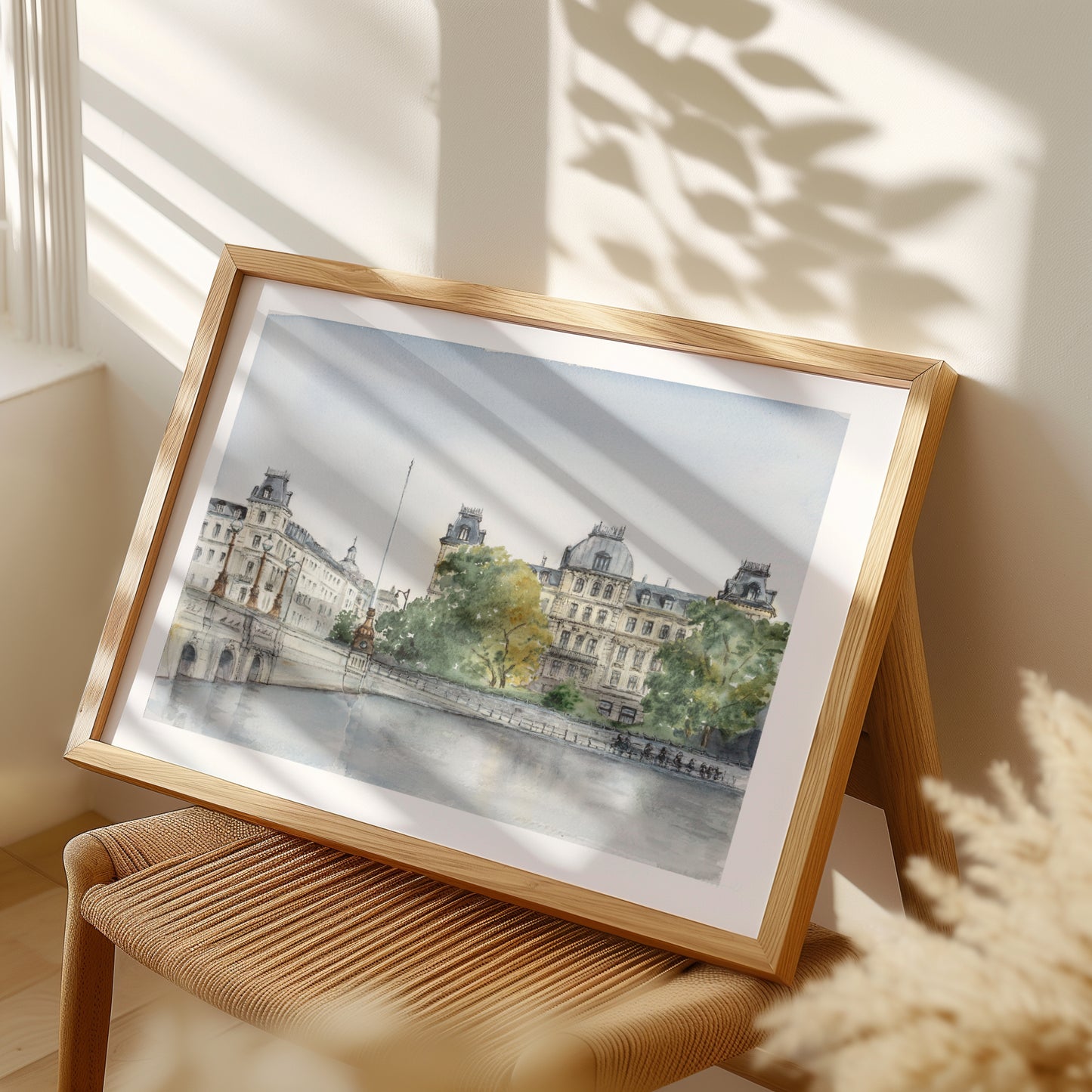 Dr. Louises Bro - Originalt akvarelmaleri – indrammet